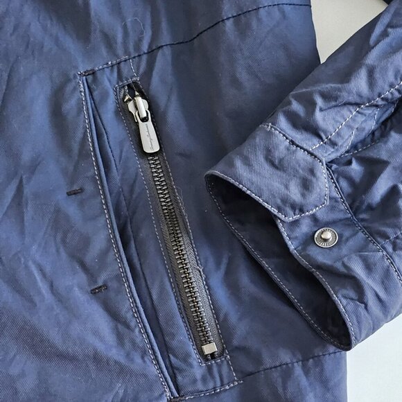 Tommy Bahama Jacket Mens M Navy Cotton Nylon Full Zip Lined Windbreaker Pockets - Picture 13 of 16